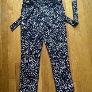 Jules & Leopold Black Floral Ankle Pants